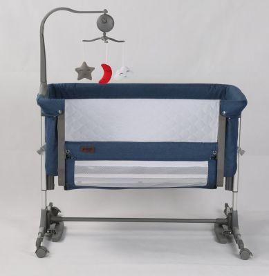 Bedside Crib, Baby Bassinets Bedside Sleeper for Newborn Infant Built-in Wheels