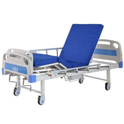 2 Crank Manual Hospital Bed for Sale Second Function Hospital Patient Bed
