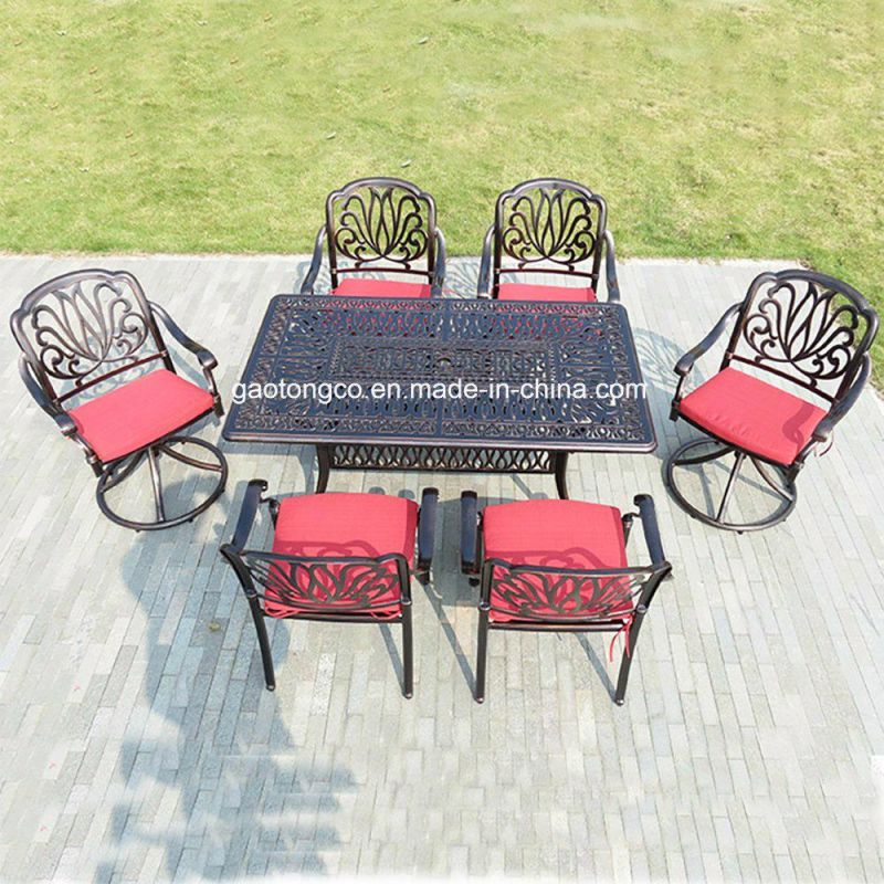 3 Piece Leaves Design Outdoor Aluminum Porch Balcony Garden Dining Chair and Table Set Furniture