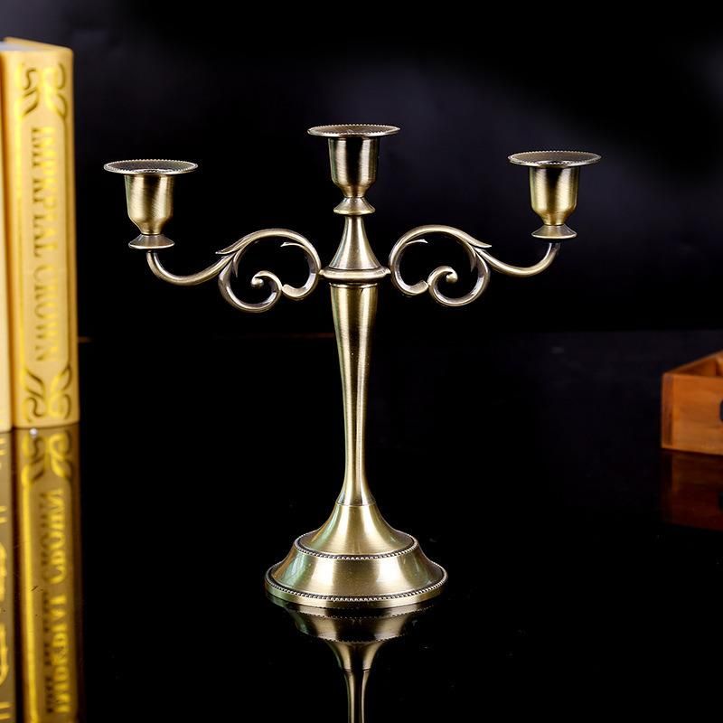 European Style Retro Home Decoration Multi-Mouth Metal Tall Candle Holder