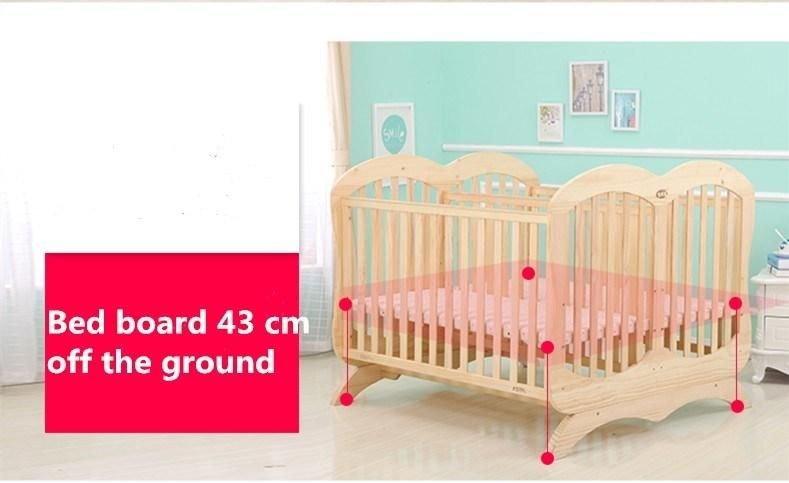 Solid Wood Baby Cot Crib Toddler Bed for Twins