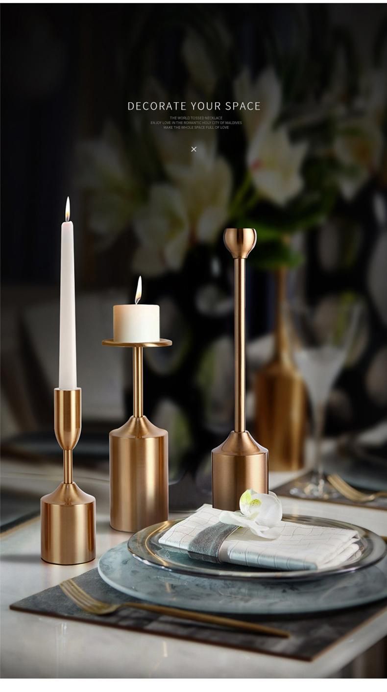 Hot Selling European Antique Candleholder Metal Holders Table Top Decorative Candle Sticks