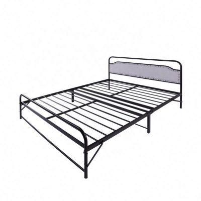 Antique Style Cheap Price Iron Double Bed Steel Bed Design