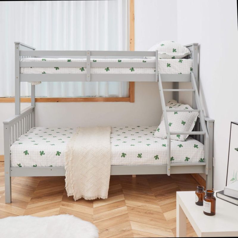 Wooden Triple Bunk Bed Children Bedroom Furniture Frame 3FT Single 4FT6 Double 3 Sleeper for Mother&Children