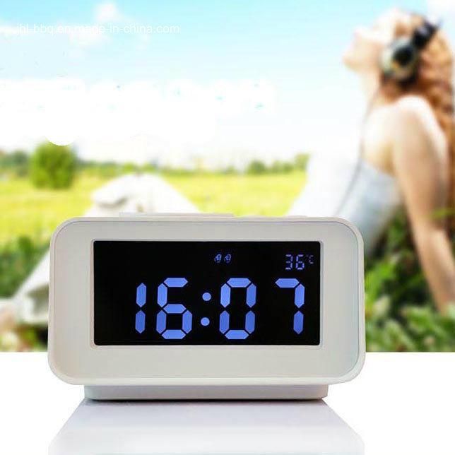 Desk and Tablet Top Clock with Dual Alarm FM Radio Speaker Dual USB Charging and Temperature Display Designed for Hotel and Motel Use