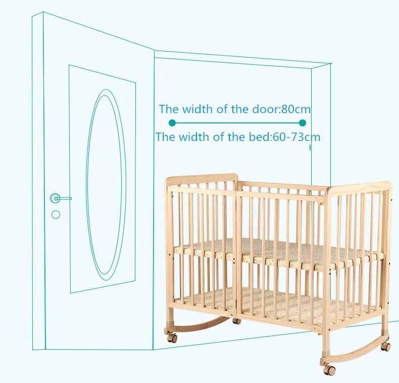 Solid Wood Infant Bed Baby Crib Cot Splicing Adult Bed Multifunctional Plypen