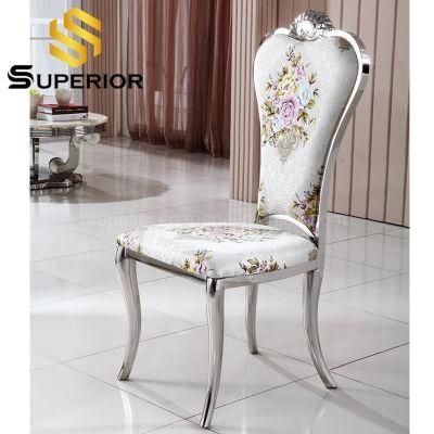 Hotel Cheap High Back Baroque Fabric Dining Chair for Restaurant Furniture