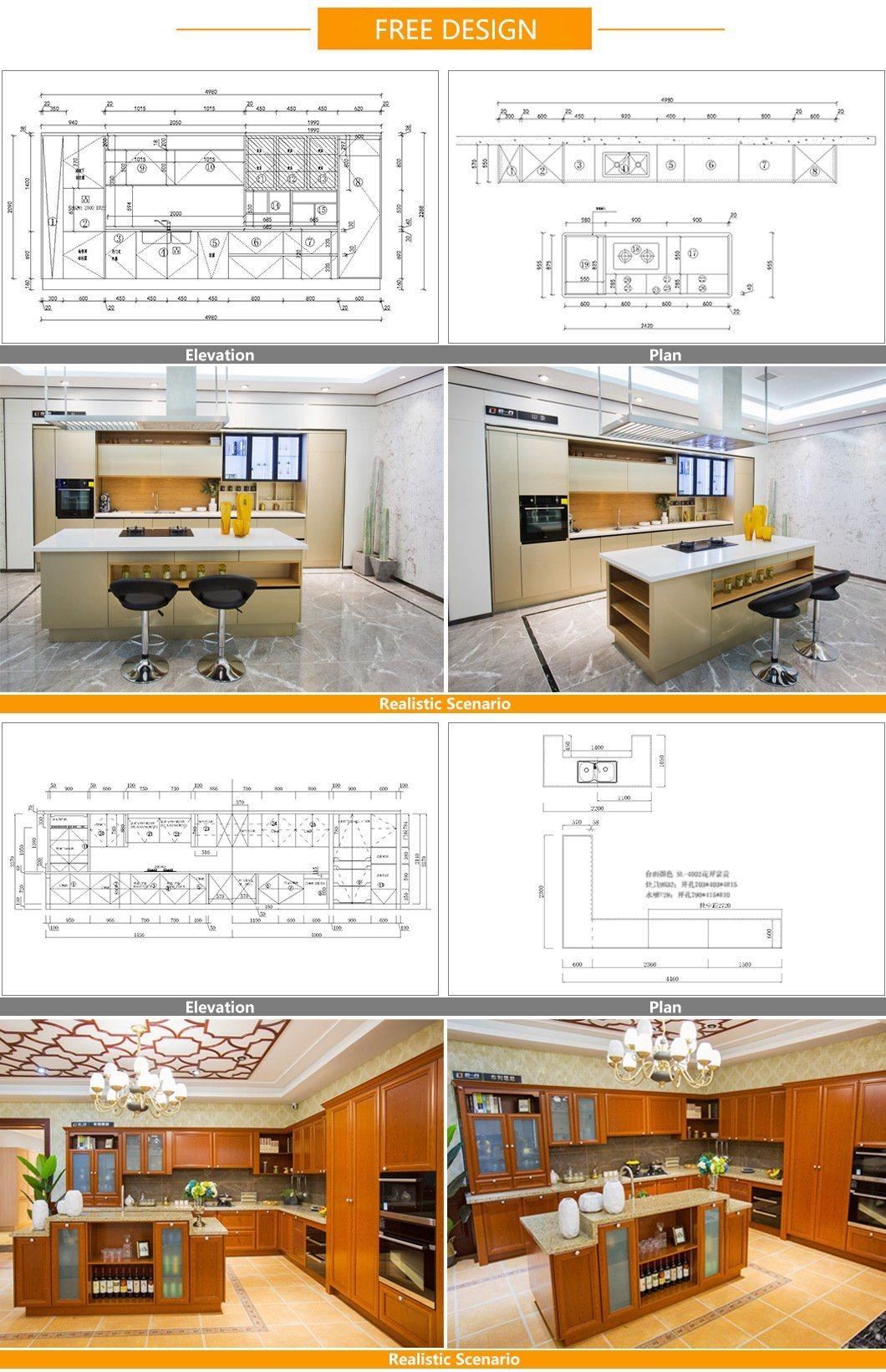 Zero Formaldehyde Island Style Modern Aluminum Metal Cabinets Kitchen Furniture