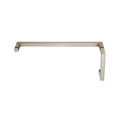 Brushed Nickel Sq Series Square Solid Copper Tubing Combination 6&quot; Pull Handle 18&quot; Towel Bar