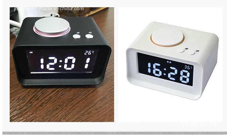 Hotel Use Table and Desk Clock with Dual Alarm FM Radio Snooze Dual USB Charging and Temperature Display