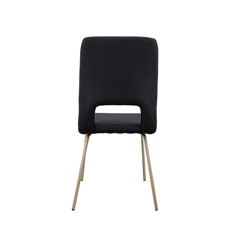 Modern Furniture European Black Armchair Velvet Linen Fabric Accent Chair Velvet Dining Chairs