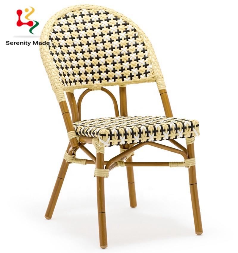 Commercial Grade Cafe Dining Chair with Natural Rattan Back and Seat Timber Frame Cane Chair for Restaurant