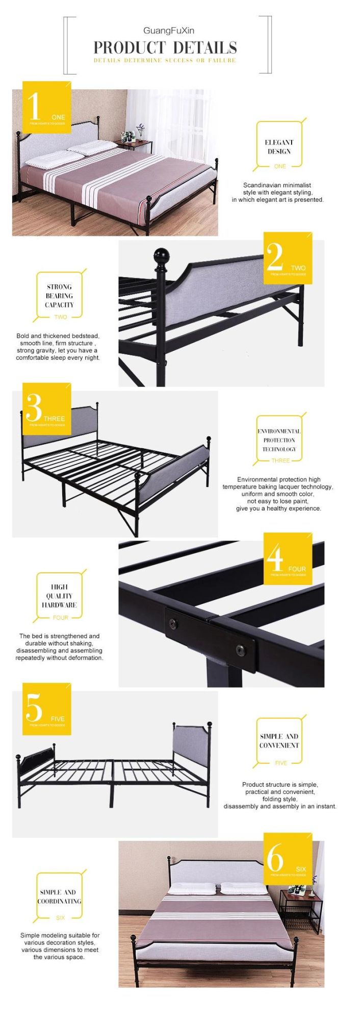 French Style Single Size Folding up Bed Frame