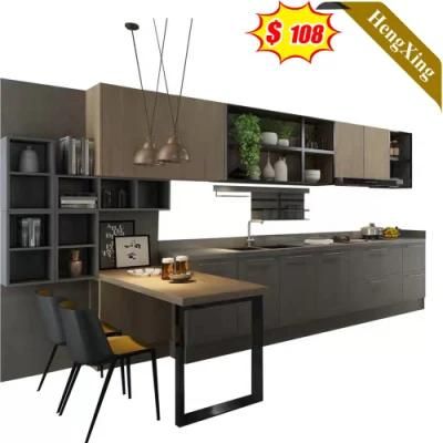European Style Home Kitchen Furniture Modular Black Kitchen Wall Pantry Cupboard Storage Sideboard Kitchen Cabinet (UL-9NE2100)