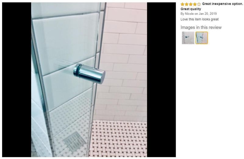 Cylinder Style Single-Sided Shower Door Knob Chrome