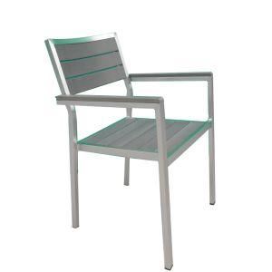 Outdoor Aluminum Furniture Stackable Brushing Aluminum Chair with Polywood (K53)