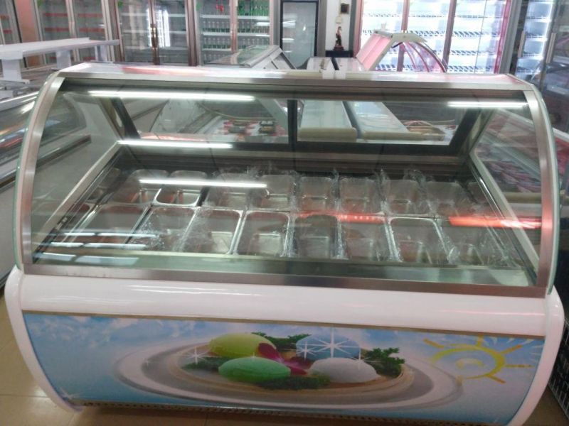 High Quality European Standard Ice Cream Display Freezer Ice Cream Showcase