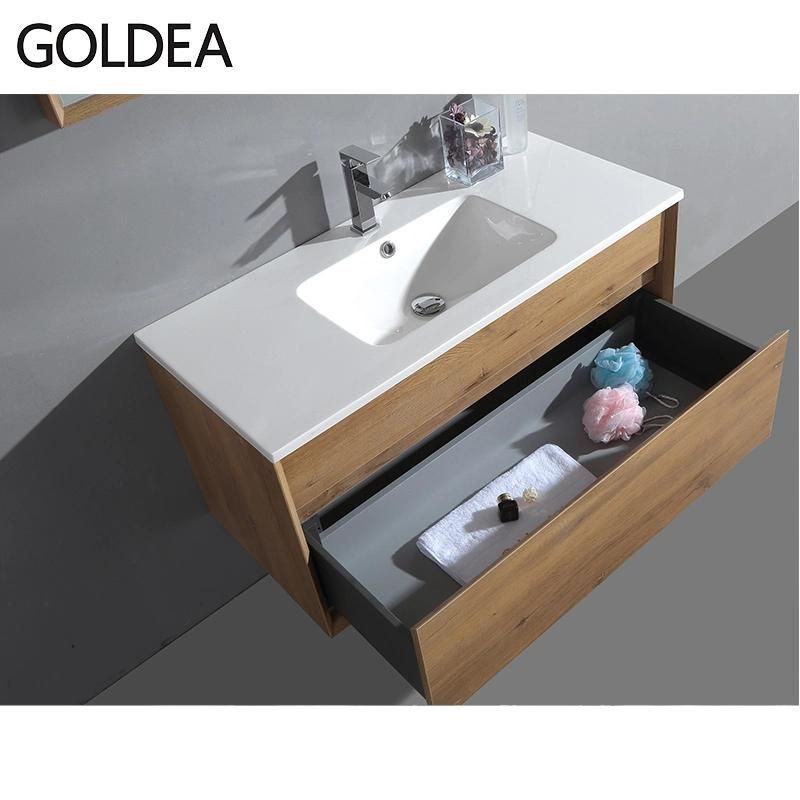 Hot Sale Floor Mounted New Goldea Hangzhou Wooden Bathroom Cabinet Vanity Furniture