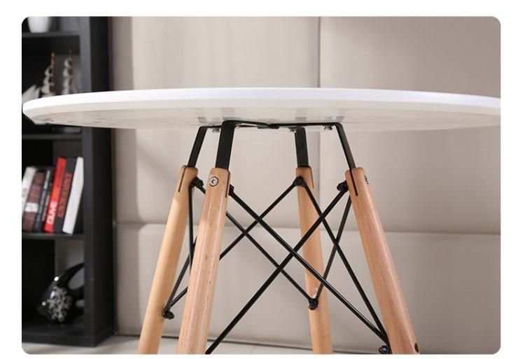 China Supplier European Style Modern Cafe Furniture Nordic Side Tables Dining Room Set with Chairs Restaurant Coffee Table Solid Wood MDF Round Dining Table