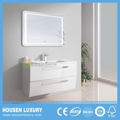 The Latest Hot Selling European LED Touch Switch Blue Light PVC Arc Bathroom Cabinet HS-Q1105-900