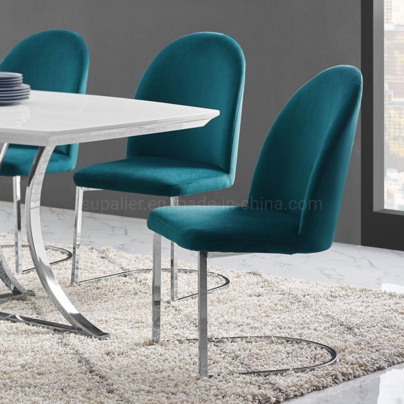 Factory Selling Modern American Fabric Dining Room Chair with Metal Leg