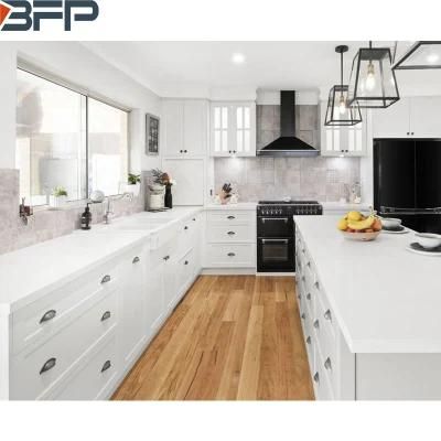 European Style White Solid Wooden Rta Kitchen Cabinets Chinese Furniture