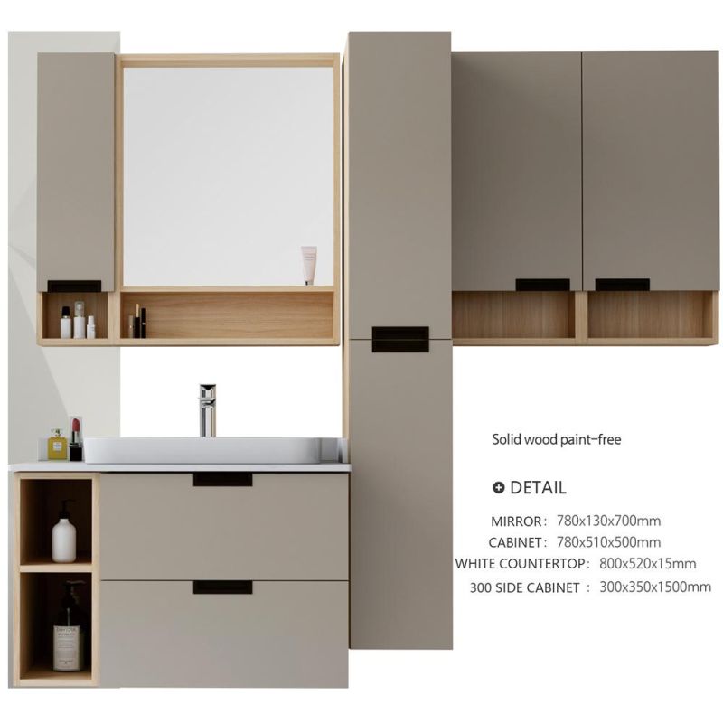 European Style Italian Basin Cabinet Solid Wood Bathroom Vanity Top