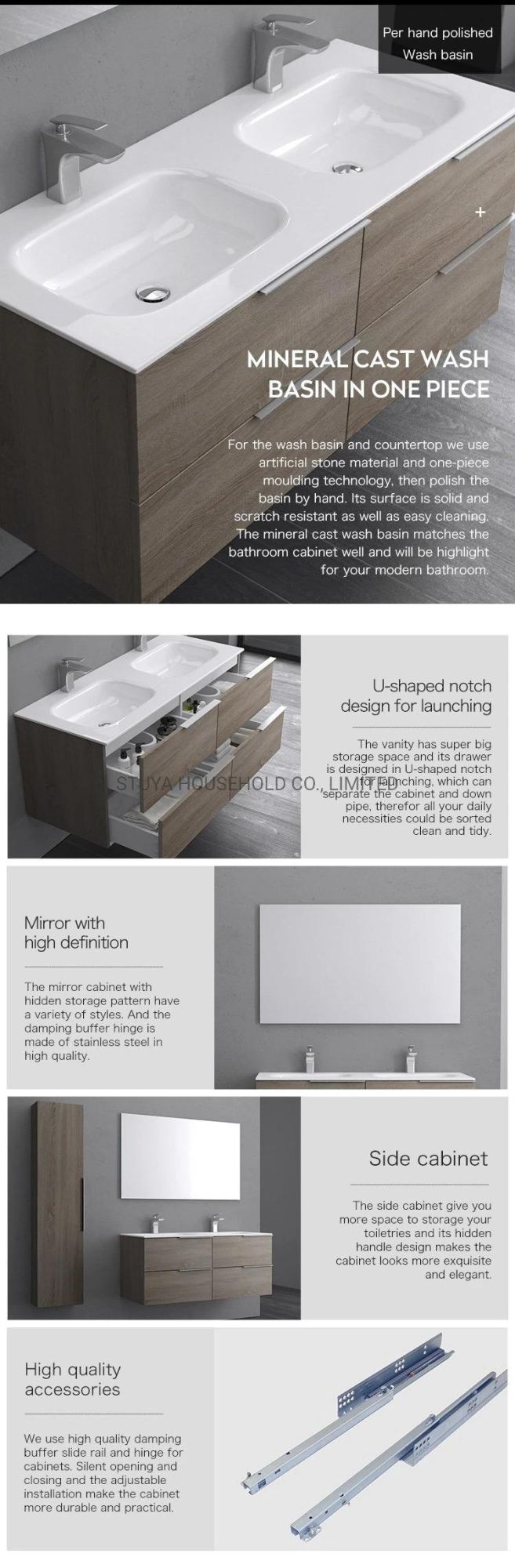 European Style Washroom Modern Bathroom Vanity, Bathroom Cabinets From Manufacturer