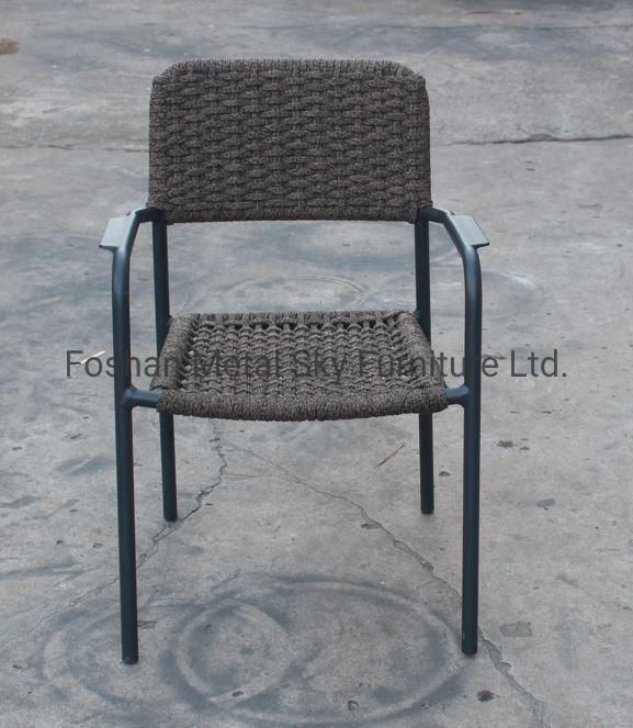 Outdoor Metal Aluminum Wooden Garden Hotel Patio Rattan Rope Chair