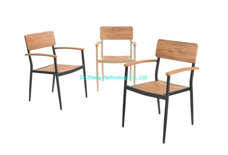 New Garden Sets Factory Sale Teak Polyeood Aluminum Bamboo Dining Stacking Chairs and Table Patio Outdoor Furniture