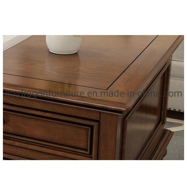 European Style Wooden Coffee Table with Drawer for Home Furniture