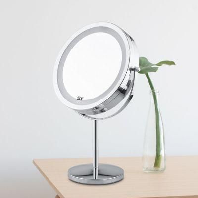 Round Fashion Standing LED Makeup Mirror for Cosmetic
