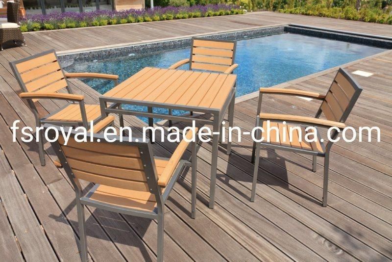 Home Hotel Restaurant Patio Garden Furniture Dining Table Set Aluminum Rattan Plastic Wood Polywood Outdoor Chair