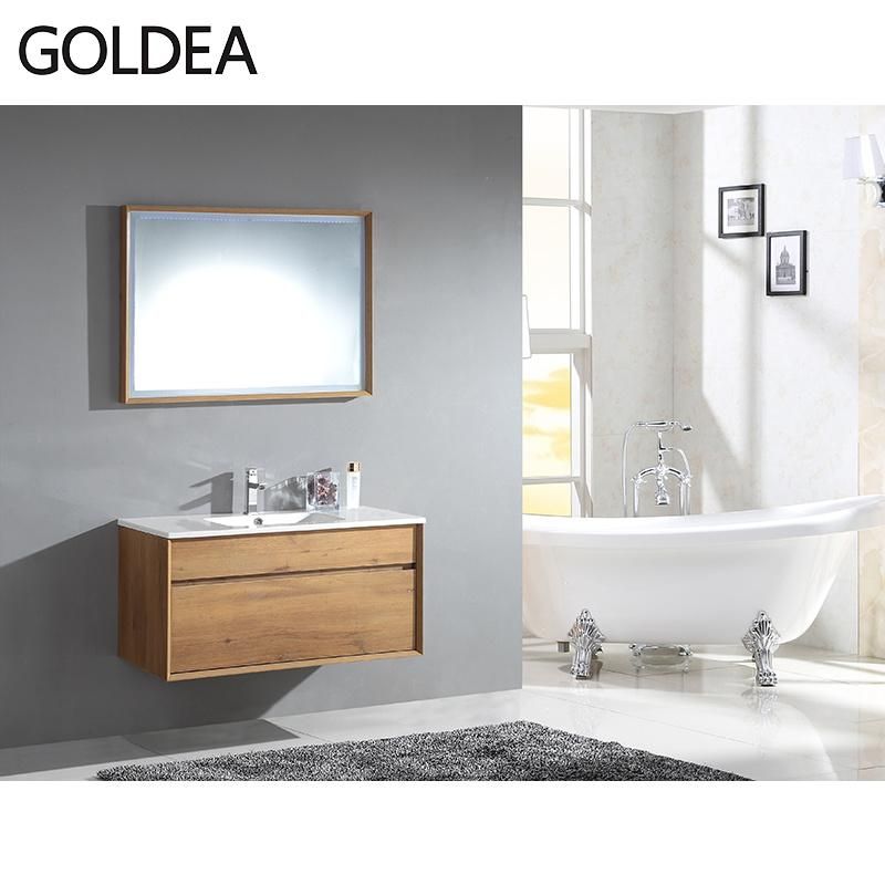 Factory MDF Floor Mounted Goldea Hangzhou Basin Mirror Bathroom Cabinet Vanity Furniture