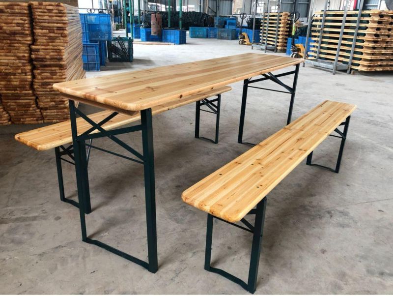 Cheap Wooden Camping/Picnic/Garden Beer Table Set