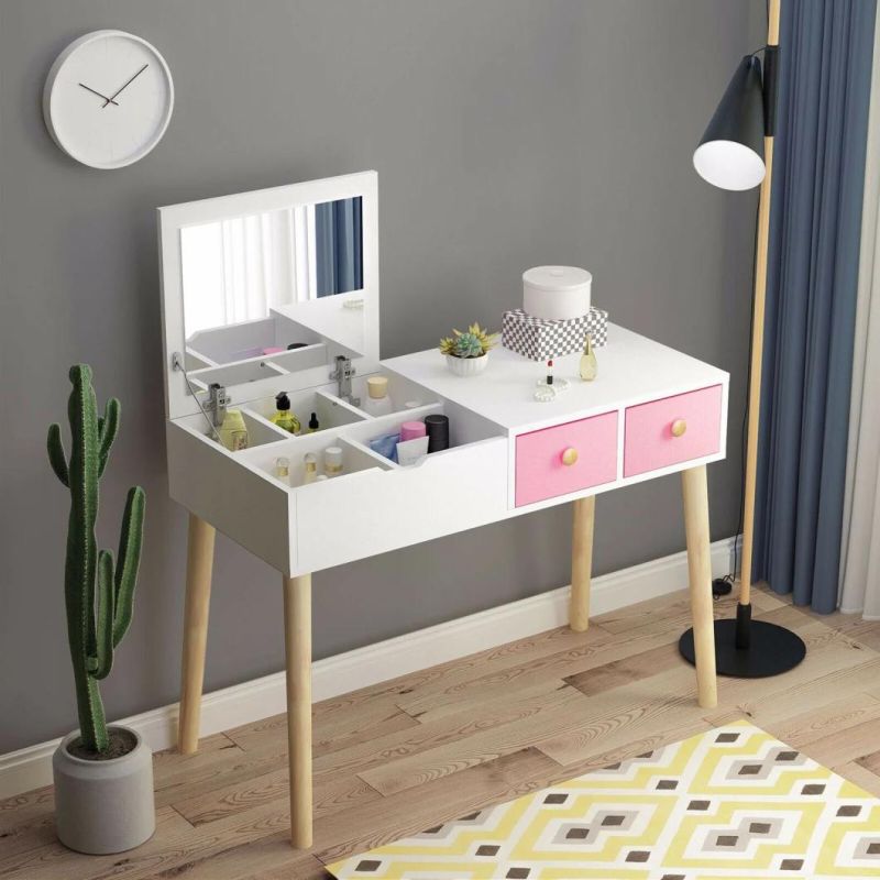 Mail-Order Packing Wood Color Pink Artiste Furniture Dresser Dressing Table Make up Desk