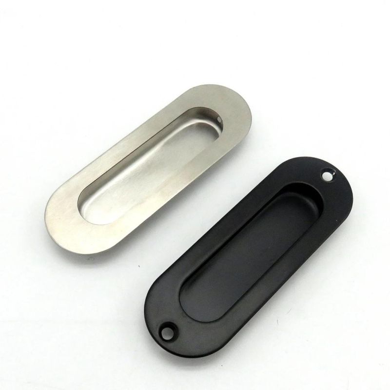 Oval Long Plate Stainless Steel Flush Recessed Sliding Door Flush Pull Handle