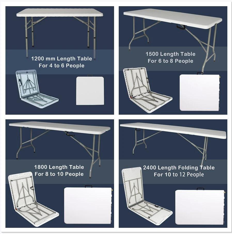 242cm 8FT Folding in Half Table in Catering Foldable Style Camping Table