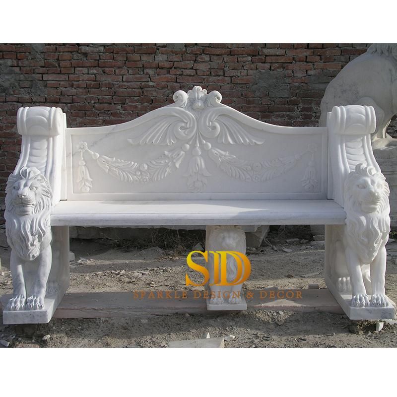 Manufacture Custom Make European Design Marble Benches for Garden Decoration