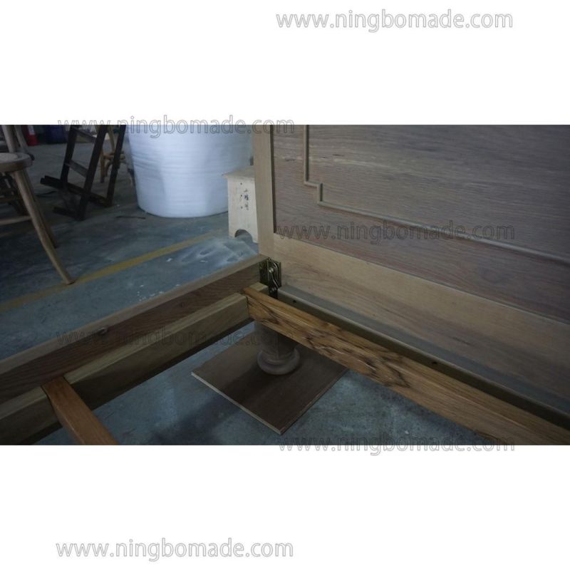 Vintage Provincial Rustic Furniture Aged Grey Oak Single Bed Frame with Inner