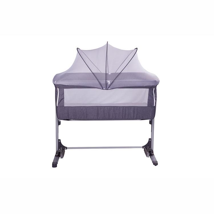 Factory Baby Side with Wheels Rocking Function and Mosquito Net /The Baby Bed One Side Can Be Down