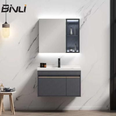 European Style Smart Furniture LED Lighting Mirror Cabinet Bathroom Sink Wall Hanging Wooden Toilet Cabinet