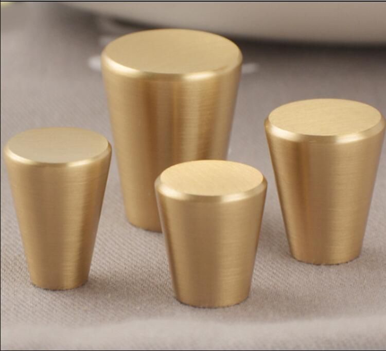 4PCS Solid Brass Gold Cabinet Knobs