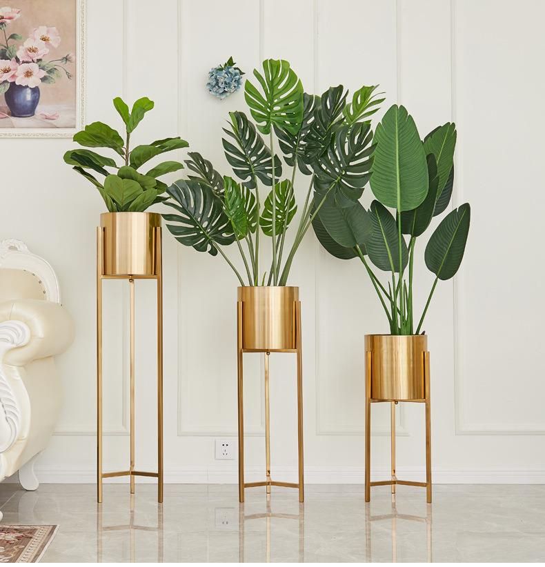 Living Room Light Luxury Metal Floor Flower Pot Modern Creative Vase