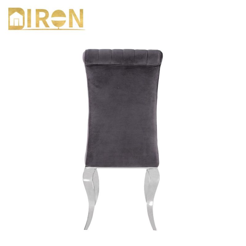 European Style Stainless Steel Leg Chair Home Furniture Foshan Furniture Dining Table Chair
