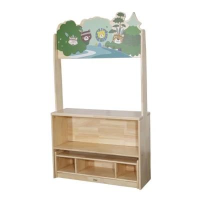 Fashionable Multifunctional Kindergarten Furniture Wooden Kids Roleplaying Stages Cabinets