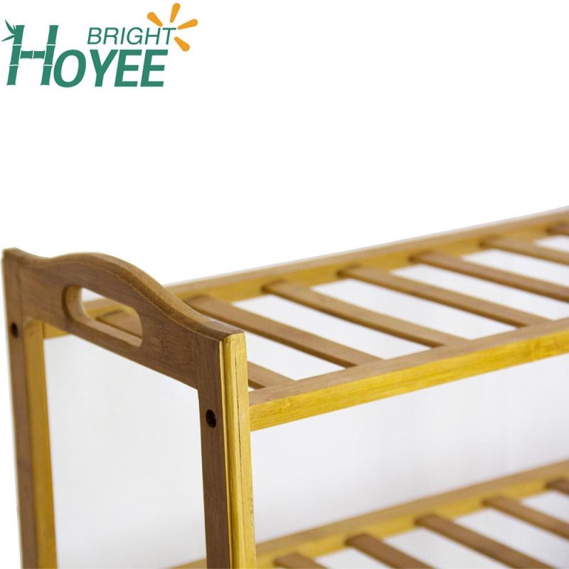 Top Quality 3 Tier Natural Bamboo Shoe Rack for Home Decoration