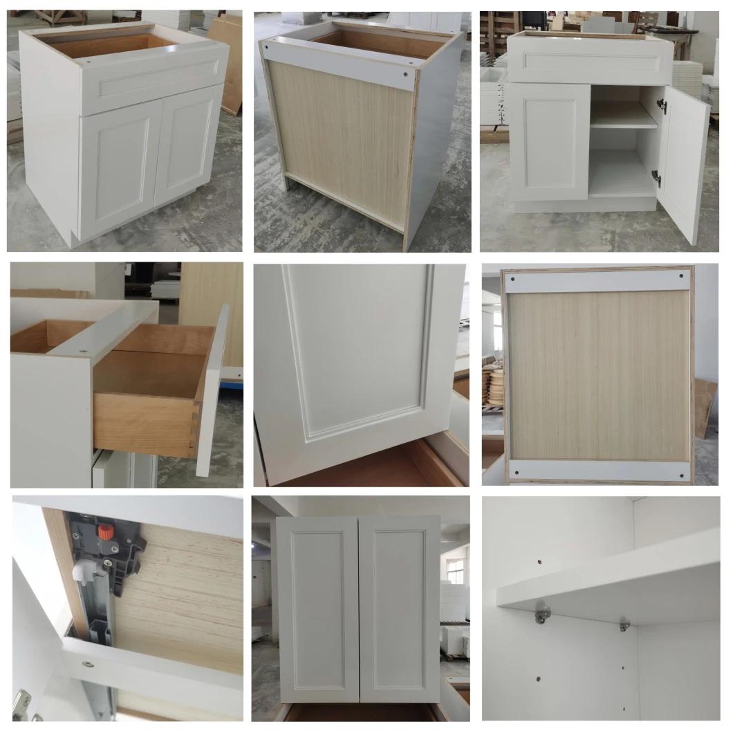 Solid Wood White Customized Wooden Cabinet Cabinetry Kitchen Furniture Guangdong Longtime New