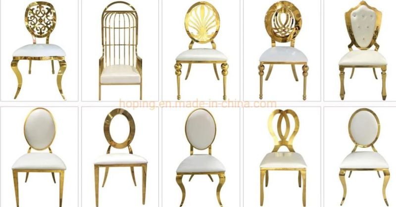 New Hot Sale Butterfly Design Event Banquet Wedding Party Stainless Steel Dining Chair Modern Style Hotel Lobby Furniture Four Seat Fabric Chairs