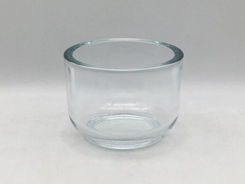 Clear Bowl Shaped Glass Candle Holder for Decoration and Celebration